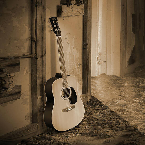Acoustic Guitar Art Print featuring the photograph Acoustic Life 5 SQs by Mike McGlothlen