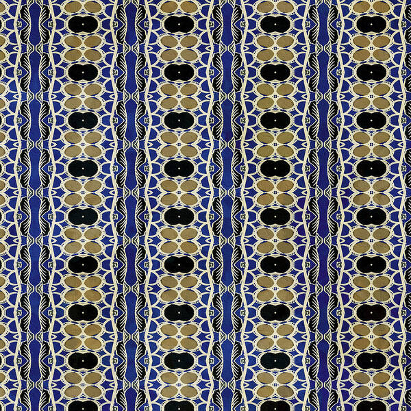 African Art Print featuring the digital art African Leaf Stripe Print Indigo by Sand And Chi