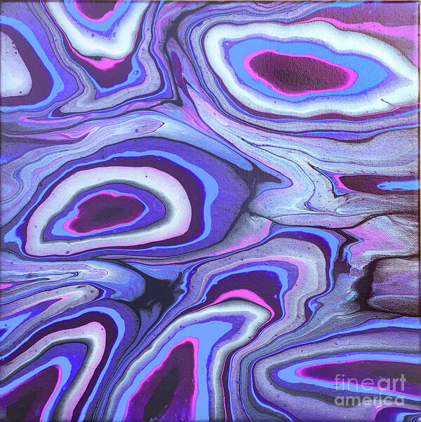 Poured Acrylic Art Print featuring the painting Agate Islands by Lucy Arnold