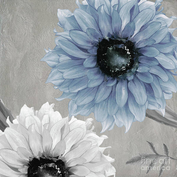 Asters. Shabby Cottage Flowers Art Print featuring the painting Alabaster Rain by Mindy Sommers