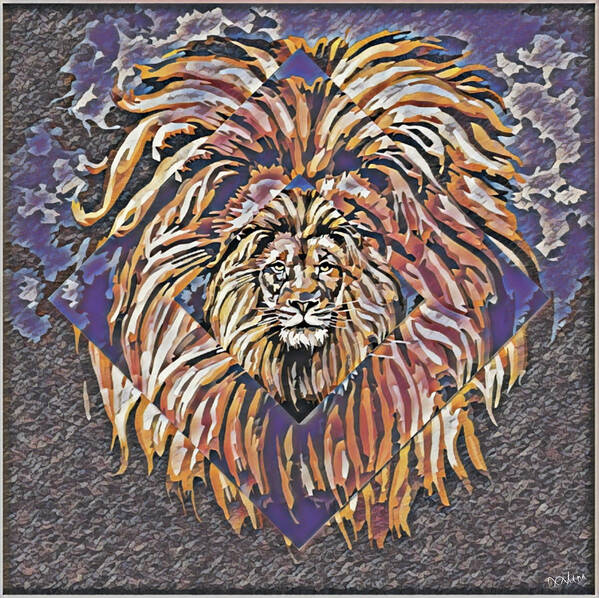 Lion Art Print featuring the digital art an Leon by Christina Rick