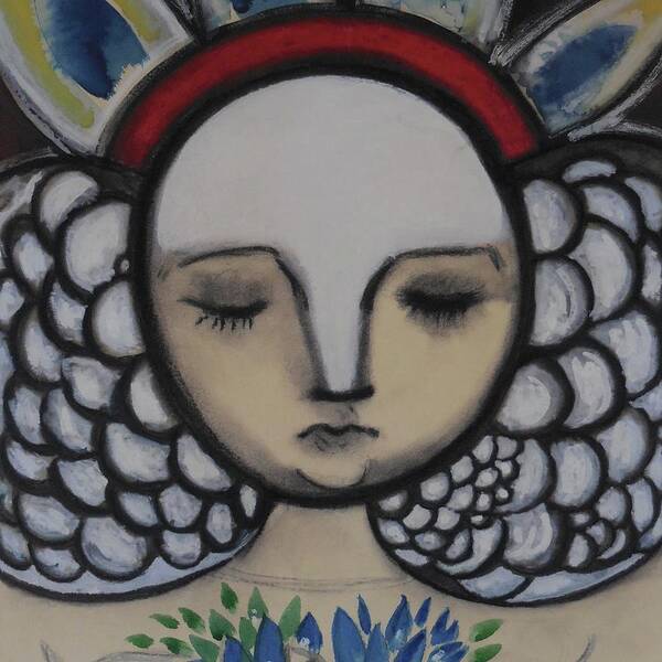 Hope Art Print featuring the painting Angel by Sherry Ashby
