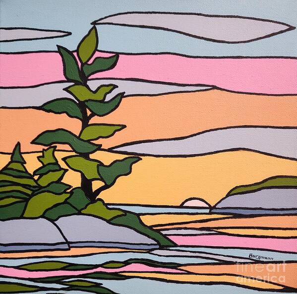 Trees Art Print featuring the painting Another Pastel Dawn by Petra Burgmann