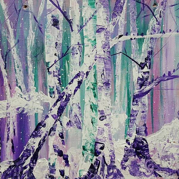 #aspens Art Print featuring the painting Aspen Freeze    11.21 by Cheryl Nancy Ann Gordon