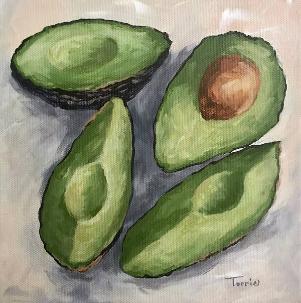 Avocado Art Print featuring the painting Avocado Bunch by Torrie Smiley