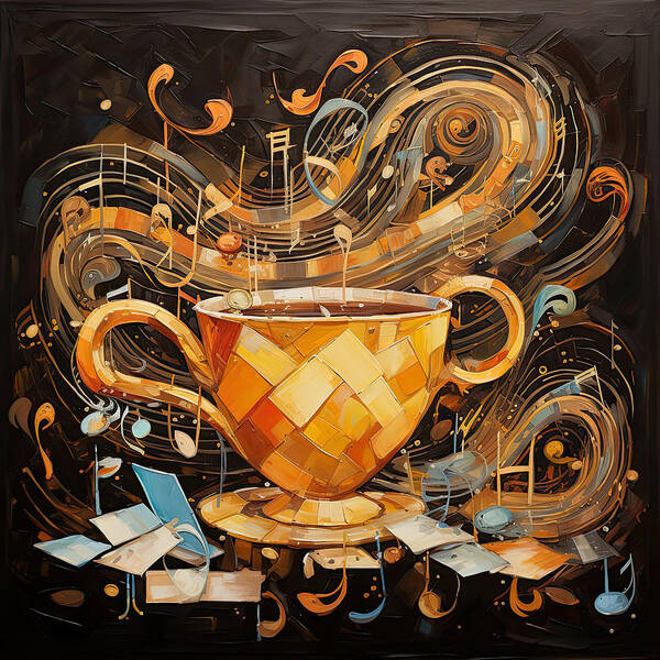 Coffee Art Print featuring the digital art Awakening by Lourry Legarde