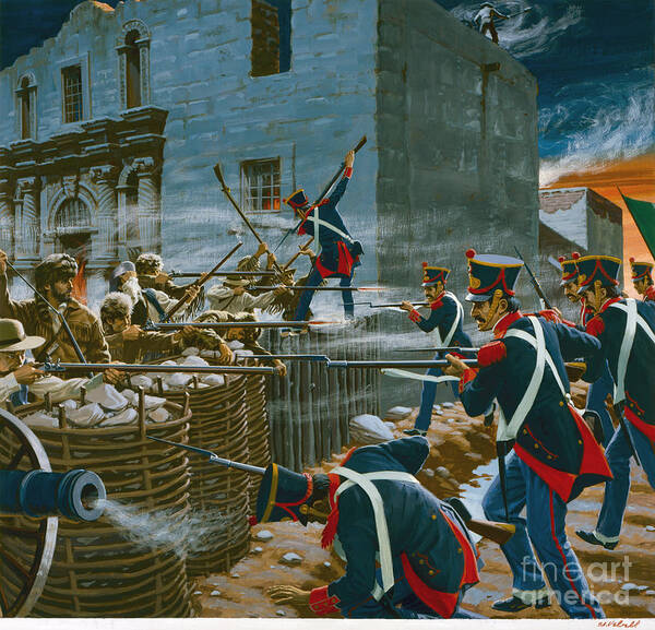 Ed Vebell Art Print featuring the painting Battle Of The Alamo by Ed Vebell