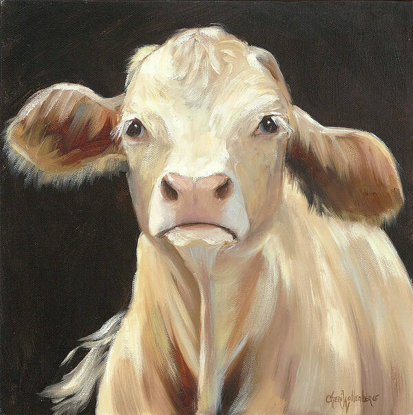 Cow Art Print featuring the painting Beethoven by Cheri Wollenberg