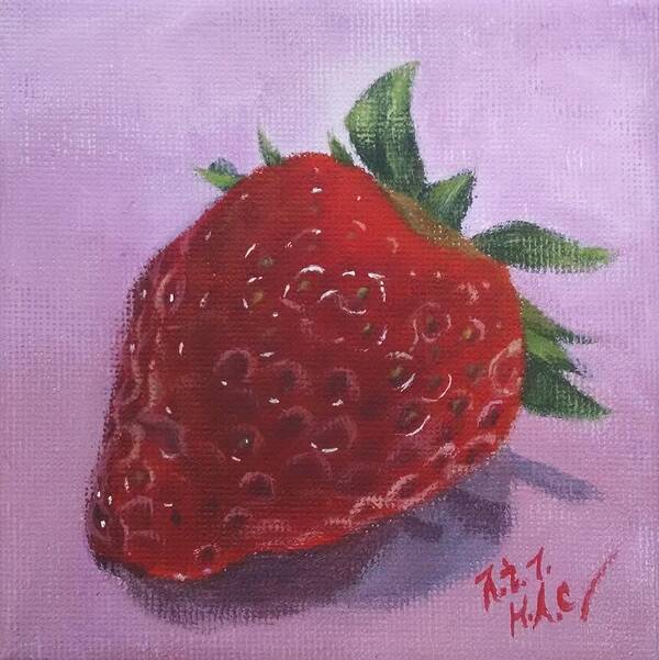 Strawberry Art Print featuring the painting Berry Ripe 2 by Helian Cornwell