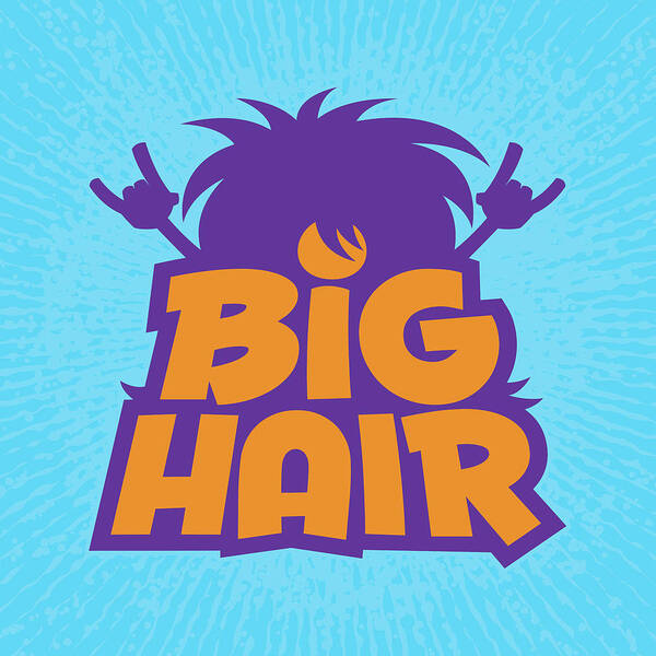 Metal Art Print featuring the digital art Big Hair Band Logo by John Schwegel