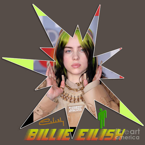 Modern Billie Eilish PNG Collage design with a transparent background. Perfect for sublimation, direct to garment printing, heat transfers, mugs, hats, t-shirt and more