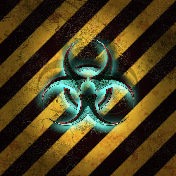 Biohazard Art Print featuring the digital art Biohazard Cyan by Liquid Eye