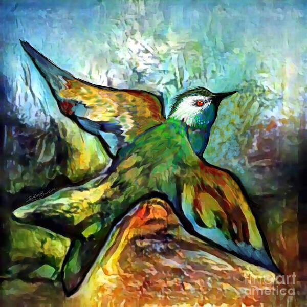 American Art Art Print featuring the digital art Bird Flying Solo 010 by Stacey Mayer