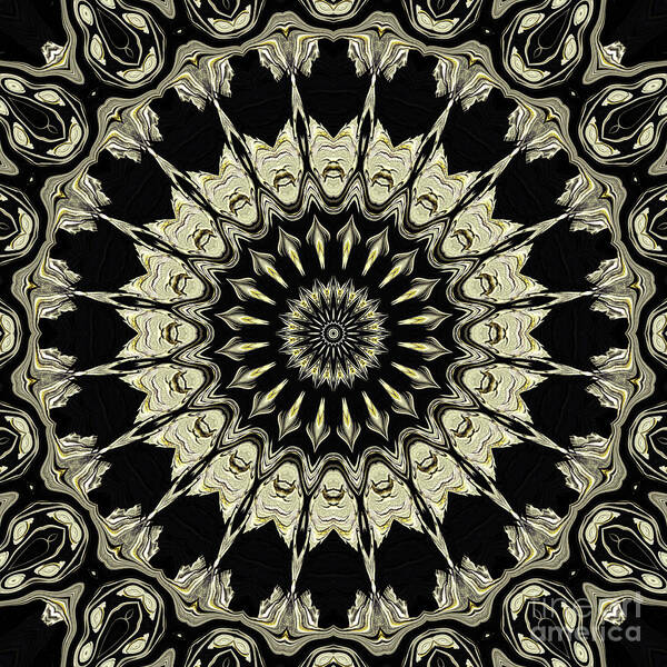 Black Art Print featuring the digital art Black And Gold by Phil Perkins