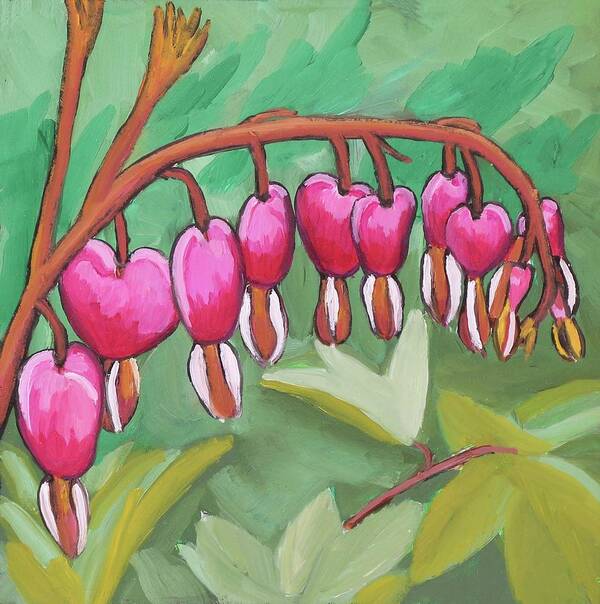 Bleeding Hearts Art Print featuring the painting Bleeding Hearts by Kevin Hughes