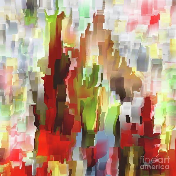 Colors Art Print featuring the digital art Blend of Colors Abstract by Kae Cheatham