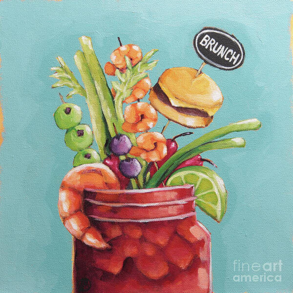 Bloody Mary Art Print featuring the painting Bloody Mary Brunch by Lucia Stewart