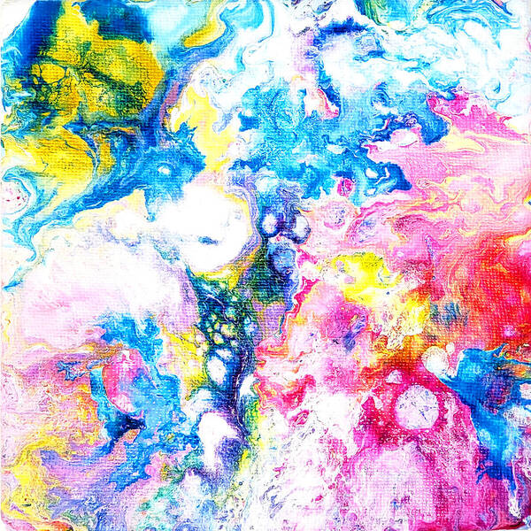 Abstract Art Print featuring the painting Bubbles by Christine Bolden