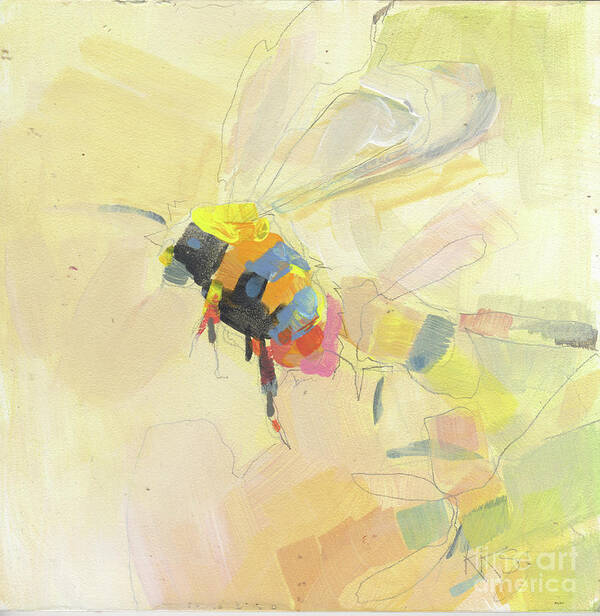 Bee Art Print featuring the painting Bumble 2 by Kimberly Santini