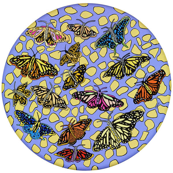 Butterfly Butterflies Pop Art Art Print featuring the painting Butterflies by Mike Stanko
