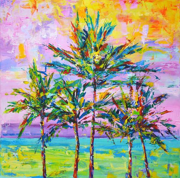 California Art Print featuring the painting California palms 2. by Iryna Kastsova