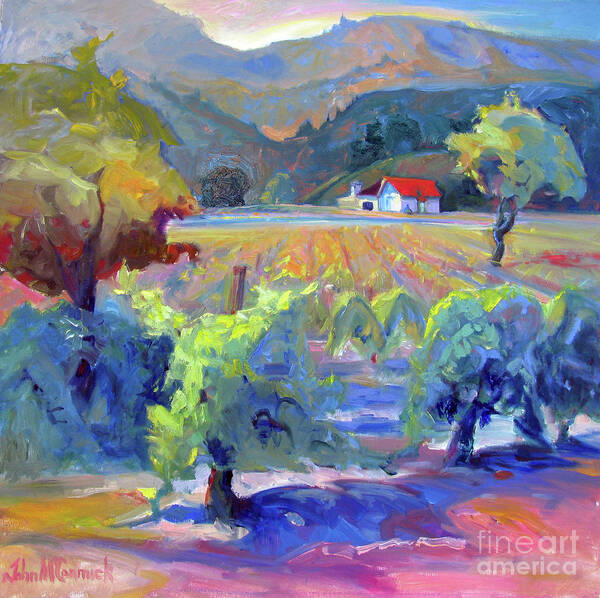 Vineyard Art Print featuring the painting Calistoga Dreaming by John McCormick