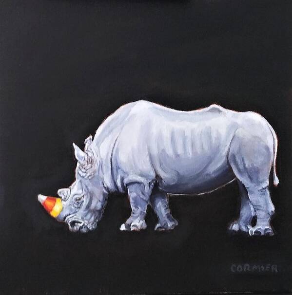 Candy Art Print featuring the painting Candy Corn Horn by Jean Cormier
