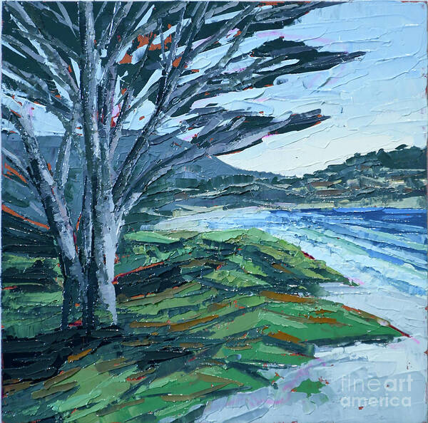 Monterey Art Print featuring the painting Carmel Beach by PJ Kirk