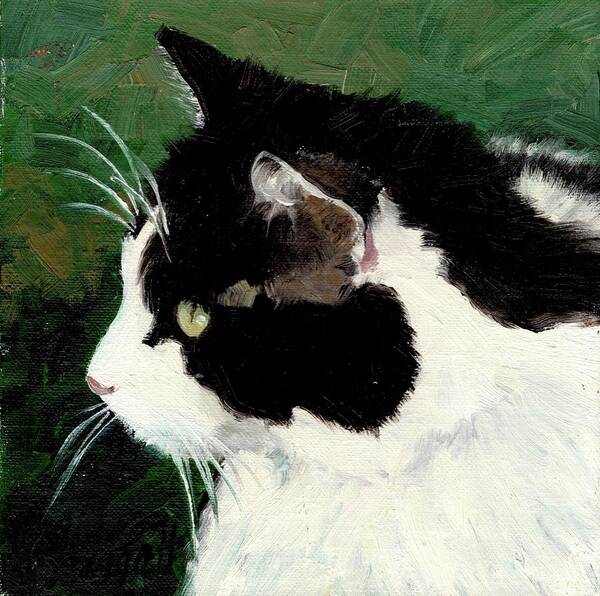 Cat Art Print featuring the painting Cat Scan by Alice Leggett