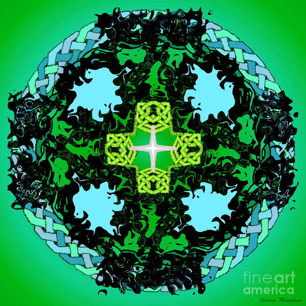 Celtic Cross Art Print featuring the painting Celtic 4 1 21 by Hidden Mountain