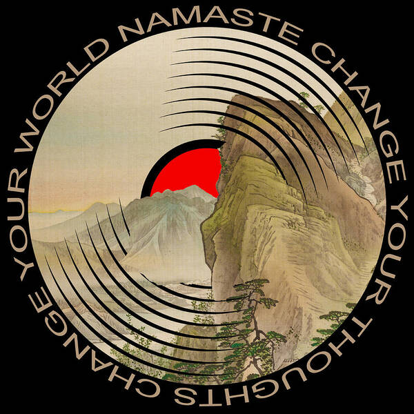 Buddhist Art Print featuring the painting Chakras Meditation Namaste Yoga Edition Mandala Mountain by Tony Rubino