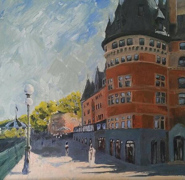 Cityscape Art Print featuring the painting Chateau Frontenac by Sheila Romard