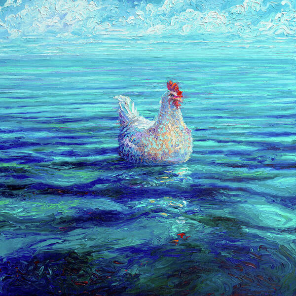 #faatoppicks Art Print featuring the painting Chicken of the Sea by Iris Scott