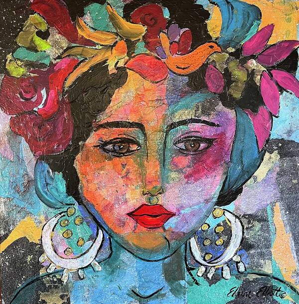 Mexican Woman Art Print featuring the painting Chiquita by Elaine Elliott