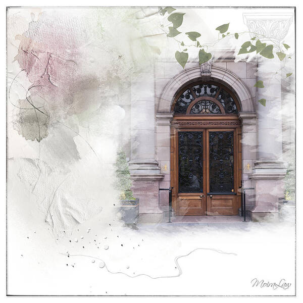 Door Art Print featuring the mixed media City Chambres by Moira Law