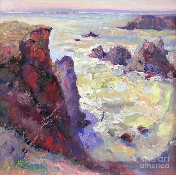  Art Print featuring the painting Cliff Side by John McCormick