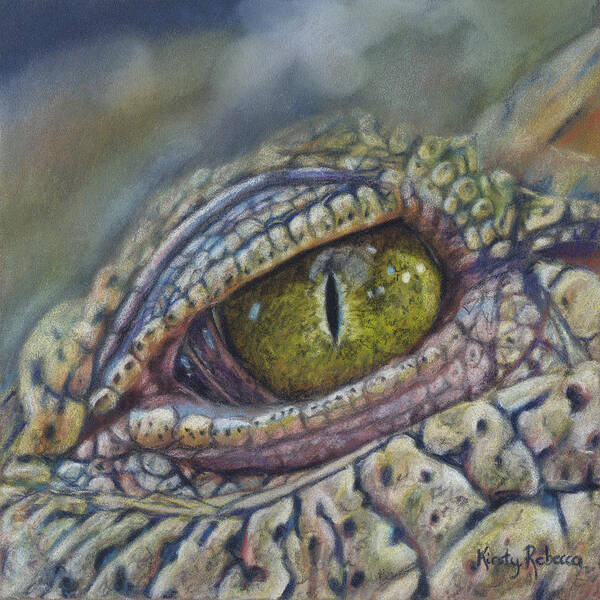  Art Print featuring the drawing Crocodile Eye Study by Kirsty Rebecca