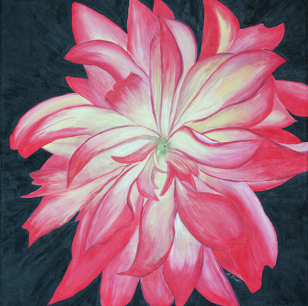 Dahlia Art Print featuring the painting Dahlia Explosion by Laurel Best