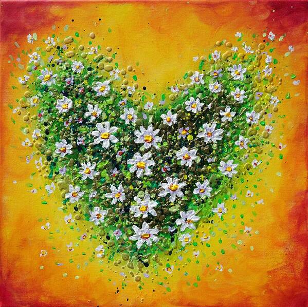 Heart Art Print featuring the painting Daisy Joy by Amanda Dagg