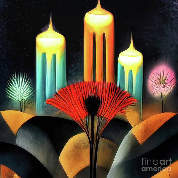 Midjourney Ai Art Print featuring the photograph Deco Floral I by Jack Torcello