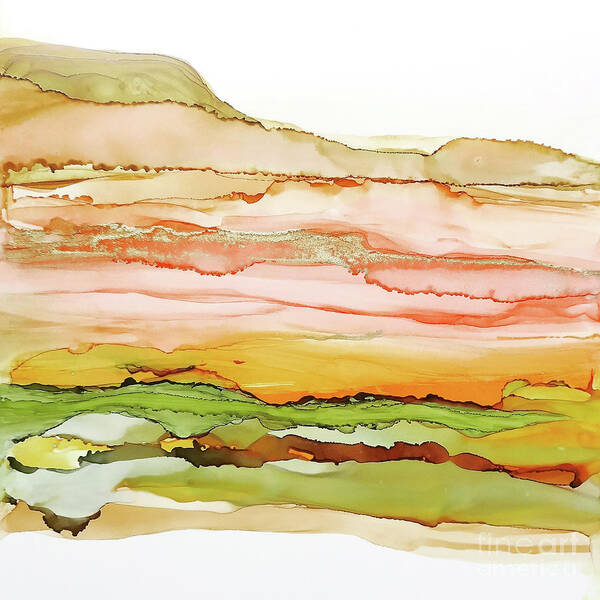 Alcohol Ink Art Print featuring the painting Desertscape 3 by Chris Paschke