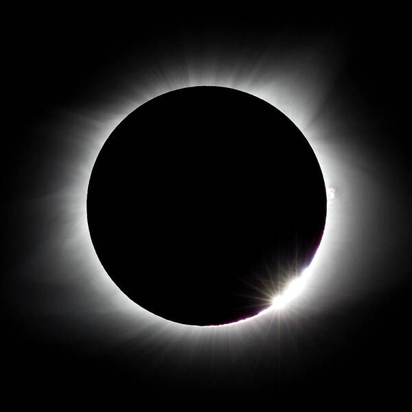 Solar Eclipse Art Print featuring the photograph Diamonds In The Sky by David Beechum