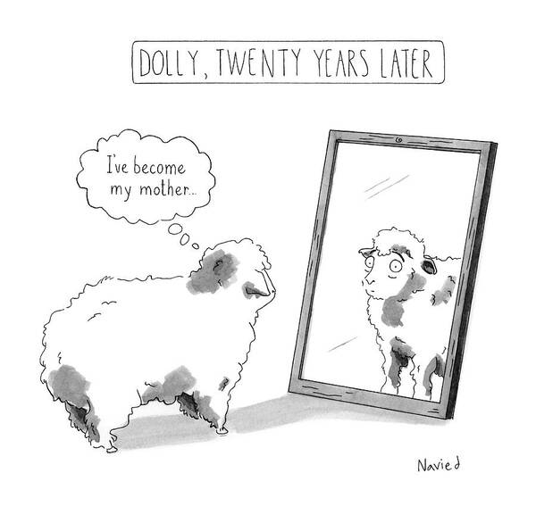 Captionless Art Print featuring the drawing Dolly, Twenty Years Later by Navied Mahdavian