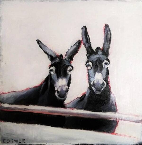Donkey Art Print featuring the painting Don Key and Oatey by Jean Cormier