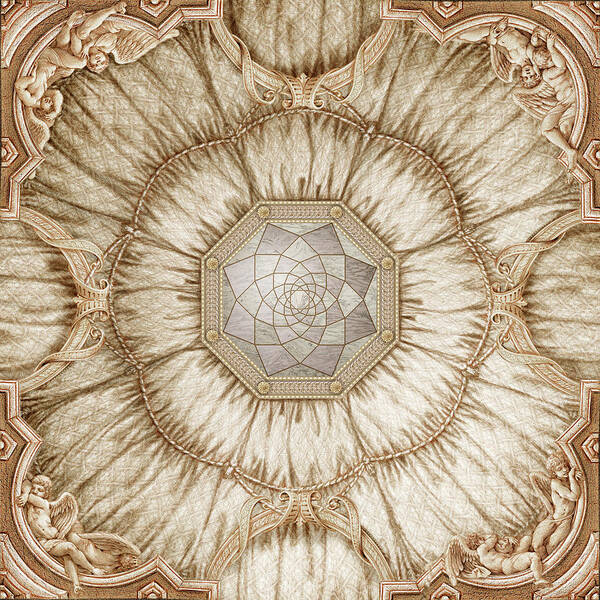 Drapery Art Print featuring the mixed media Draped Ceiling by Kurt Wenner