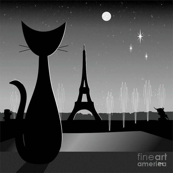 Eiffel Tower Art Print featuring the digital art Eiffel Tower by Donna Mibus