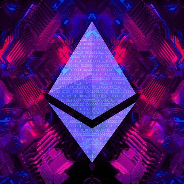 Bitcoin Art Print featuring the digital art Ethereum by Cameron Gray