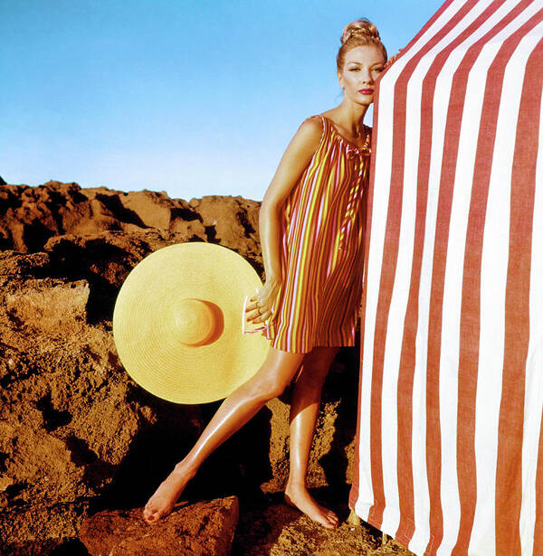 Fashion Art Print featuring the photograph Evelyn Tripp With a Sally Victor Hat by Louise Dahl-Wolfe