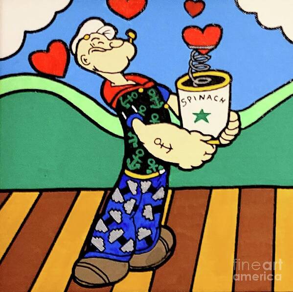 Popeye Art Print featuring the painting Every Gal Loves a Sailor part 1 by Elena Pratt