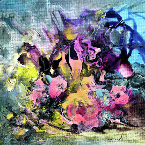 Flower Art Print featuring the painting Explosion Of Joy 04 by Miki De Goodaboom